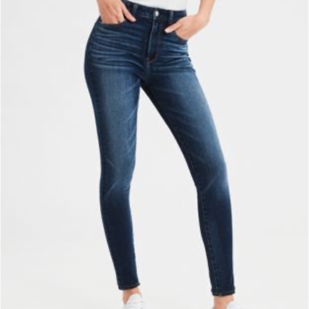 American Eagle 360 Degree Next Level Stretch Dark Wash Skinny Jeans Size 2 Short